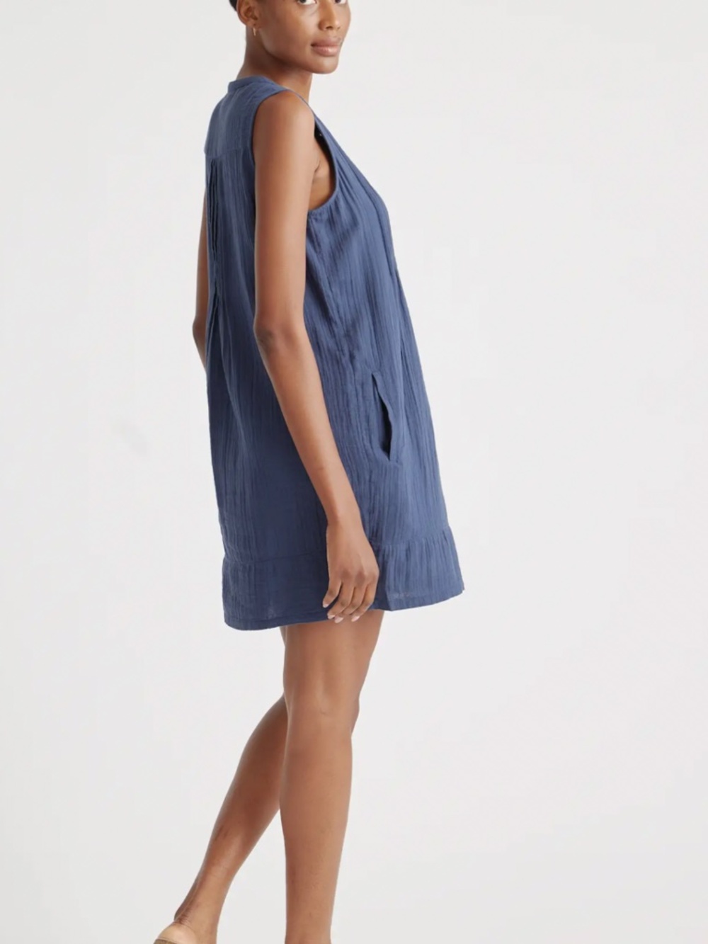 Quince Organic Cotton Gauze Sleeveless Swing Dress - Picture 4 of 10